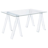 Orleans Furniture - Coaster - Amaturo 59-inch Glass Top Acrylic Writing Desk Clear - 801535